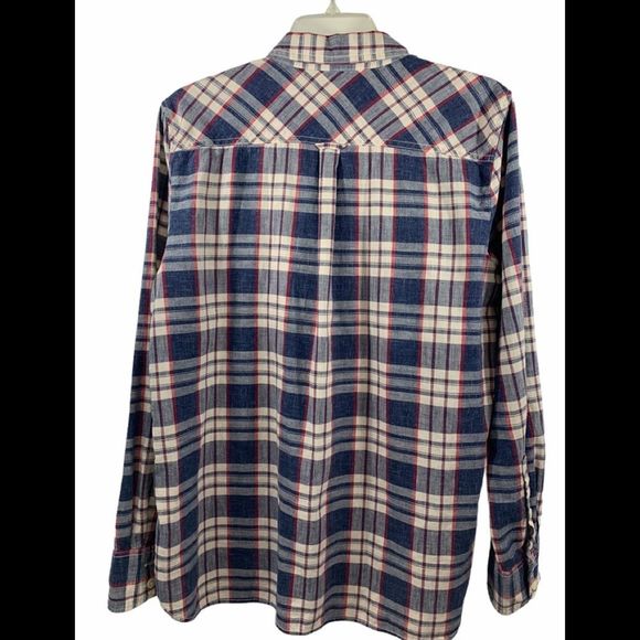 J. Crew Boy Fit Shirt Top White Red Blue Plaid M - Picture 2 of 8